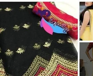 Ikat Net Embroidered Saree With Blouse