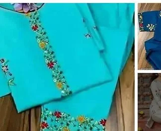 Dupion Silk,Cotton Blend Women Kurti With