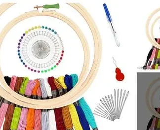 Qroof Embroidery Materials Beginners Starter Kit(Sizes:
