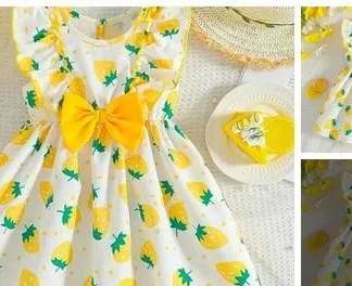 Cotton A-Line Girls Frocks & Dresses