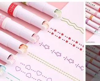 TOY 6Pcs Curve Highlighter Pen Set