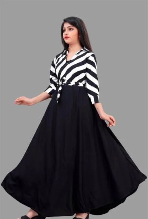 Crepe Fit And Flare Frocks & - Image 2