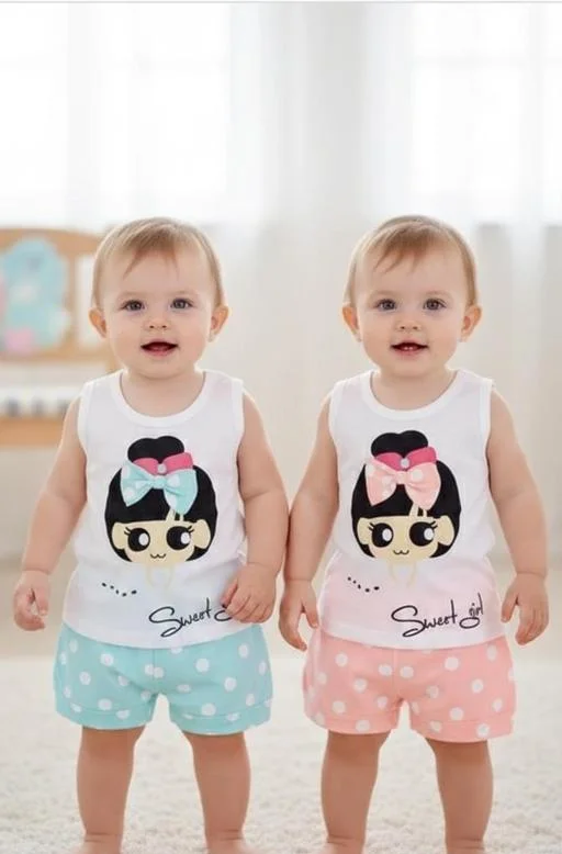 Cute Trendy Girls Top & Bottom - Image 2