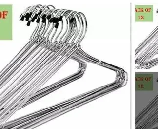 Chrome Finish Steel Hanger Pack of