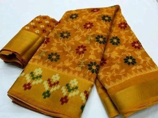 Brasso Cotton Blend Brocade saree - Image 2