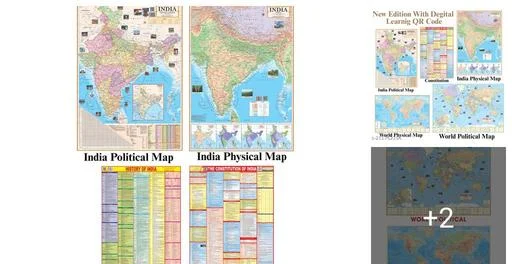 (COMBO OF 4 INDIA ENGLISH MAPS