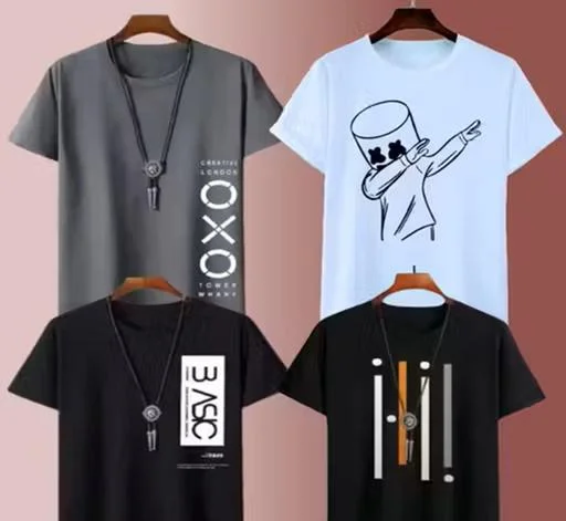 Men Poly Blend Regular Tshirts - Image 2