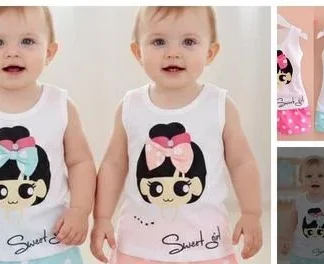 Cute Trendy Girls Top & Bottom