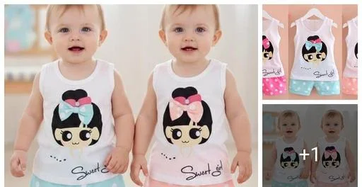 Cute Trendy Girls Top & Bottom