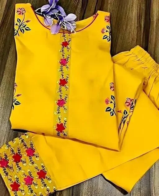 Dupion Silk,Cotton Blend Women Kurti With - Image 2