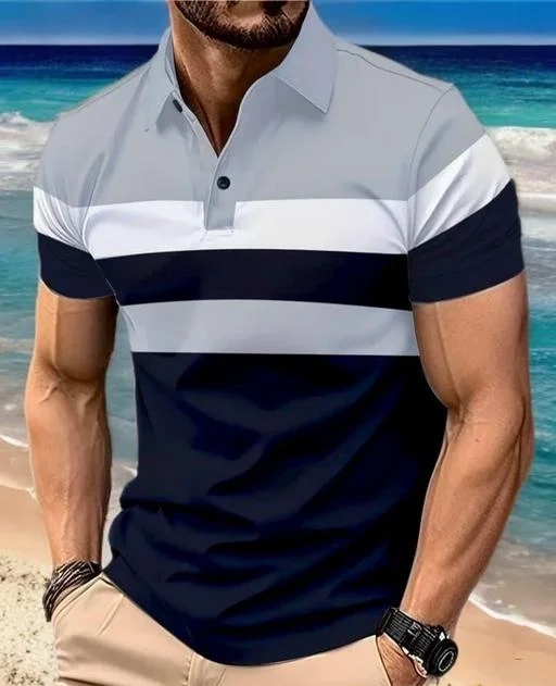 Men Cotton Blend Regular Tshirts - Image 2