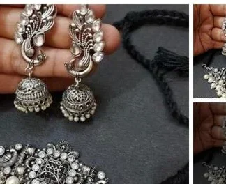 Luckshay Creations Fashionable Kundan Work Peacock Jewel Set (Temple Dance Jewellery)