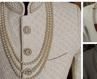 Classy Pearl Mala (Necklace) Broom Unisex (Temple Dance Jewellery)