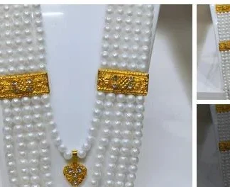 Designer Dulha Mala (Necklace) Haar Men Pearl Wedding Necklace Jewellery... (Temple Dance Jewellery)