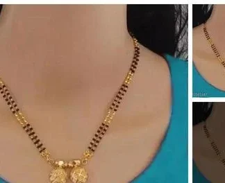 Gold Plated Maharashtrian Long Vati Mangalsutra Latest Stylish Wati Tanm... (Temple Dance Jewellery)