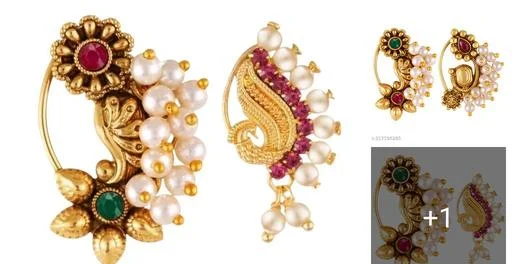 0118201080nthvfj Premium Quality Traditional Bridal Wear Pearl Cz Stone ... (Temple Dance Jewellery)