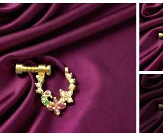 Clip On Nath Nose Ring 1 Pieces (Temple Dance Jewellery)