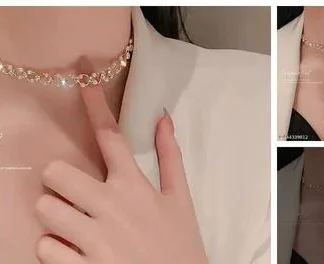 Pearl Choker Fashion Jewelry Retro Pearl Hinged Choker Rhinestone Chain ... (Temple Dance Jewellery)