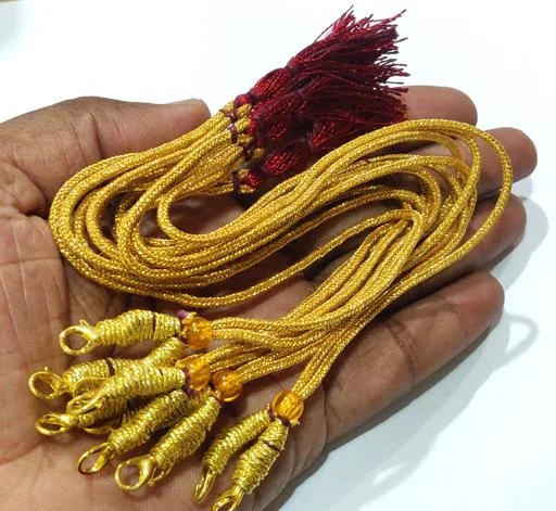 Adjustable Pearl Necklace Back Rope Dori Jewellery Making 6 Pcs Dori Nec... (Temple Dance Jewellery) - Image 2