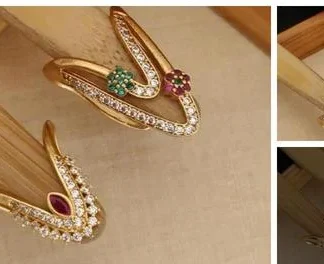 Avkar Knuckle Stacking Vanki Rings Set Crystal Rhinestone Finger Stateme... (Temple Dance Jewellery)