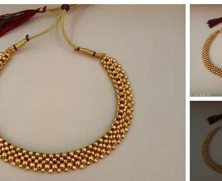 Beautiful Gold Plated Jewellery Set Necklaces Chains (Temple Dance Jewellery)