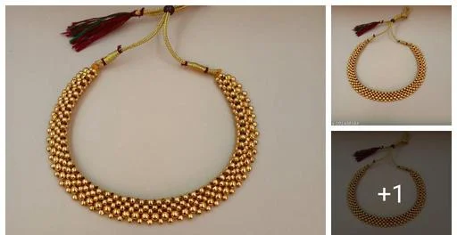 Beautiful Gold Plated Jewellery Set Necklaces Chains (Temple Dance Jewellery)