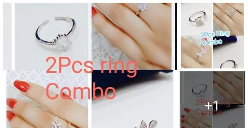 2pcss Soliatire Ring Combo (Temple Dance Jewellery)