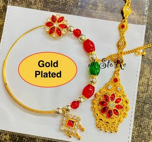 Plain Type Nath Matching Maangteeka (Temple Dance Jewellery) - Image 2