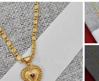 Designer Gold Plated Chain Premium Antique Pendant Stylish Fancy Chain N... (Temple Dance Jewellery)