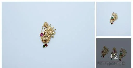 Maharashtrian Style Nosepins (Temple Dance Jewellery)