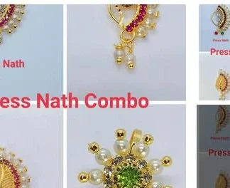Beautiful Press Nose Ring Nath Combo (Temple Dance Jewellery)