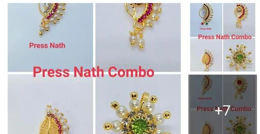 Beautiful Press Nose Ring Nath Combo (Temple Dance Jewellery)