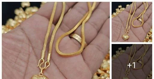 One Gram Gold Plated Forming Pendant Chain (Temple Dance Jewellery)
