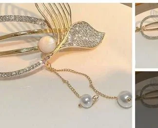 Glitter Glow Enterprises Beautiful Rhinestone Fish Tail Inlaid Hair Twis... (Temple Dance Jewellery)