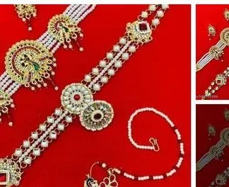 Rajputi Jewellery Combo Set Mangtika Chikset Nath (Temple Dance Jewellery)