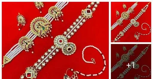 Rajputi Jewellery Combo Set Mangtika Chikset Nath (Temple Dance Jewellery)