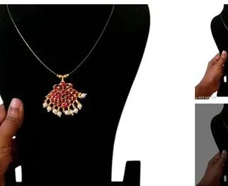 Invisible Necklace Kemp Pendant (Temple Dance Jewellery)