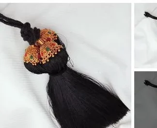 Kunjalam Jada Kuculu Set Jada Kopullu Natural Hairperfect Bharatanatyam ... (Temple Dance Jewellery)