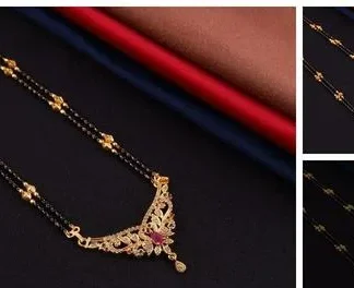 Allure Fancy Latest Mangalsutra Short Design Offer Trending Stylish (Temple Dance Jewellery)