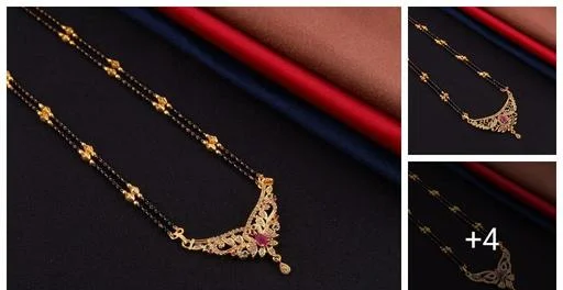 Allure Fancy Latest Mangalsutra Short Design Offer Trending Stylish (Temple Dance Jewellery)