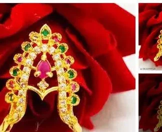 One Gram Gold Vanki Ring Cz Stones (Temple Dance Jewellery)