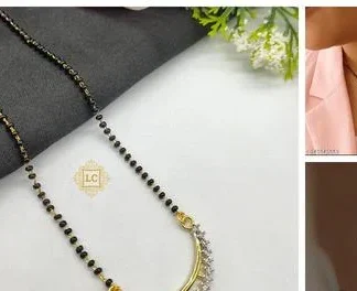 Exquisite Gold Plated American Diamond Mangalsutra (Temple Dance Jewellery)