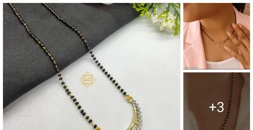 Exquisite Gold Plated American Diamond Mangalsutra (Temple Dance Jewellery)