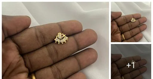 Premium Quality Gold Plated Impon Nose Pin (Temple Dance Jewellery)