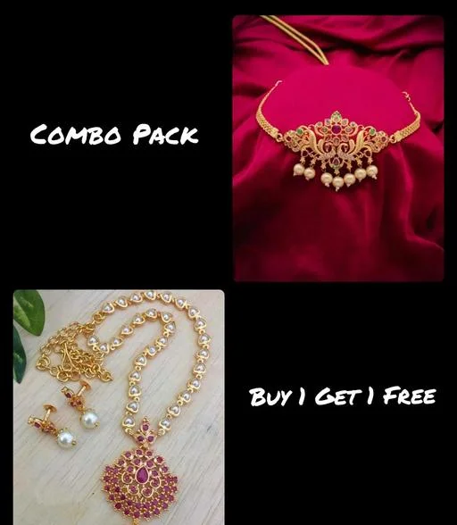 Twinkling Beautiful Jewellery Necklace Sets (Temple Dance Jewellery) - Image 2