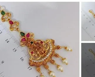 Elite Glittering Maangtika (Temple Dance Jewellery)
