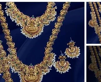 Exquisite Matte Gold Plated Temple Necklace Kamar Belt Mang Tika