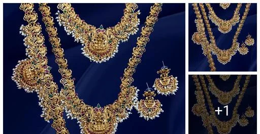 Exquisite Matte Gold Plated Temple Necklace Kamar Belt Mang Tika