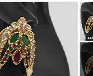 One Gram Gold Impon Cz Stones Vanki Vangi Ring Daily Use Adjustable Size... (Temple Dance Jewellery)