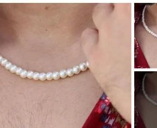 Storla Men Pearl Chain Necklace (Temple Dance Jewellery)